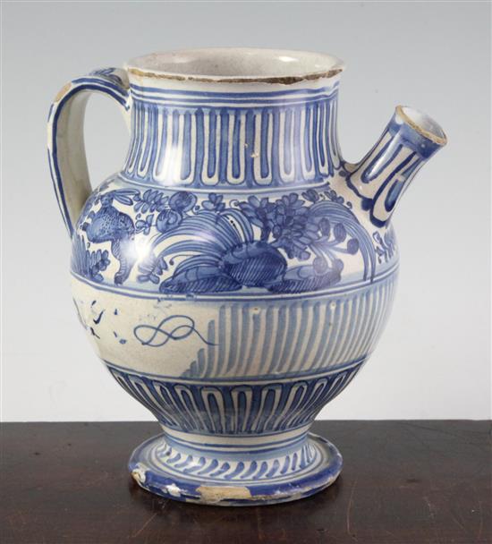 A Ligurian maiolica wet drug jar, 18th century, height 19cm